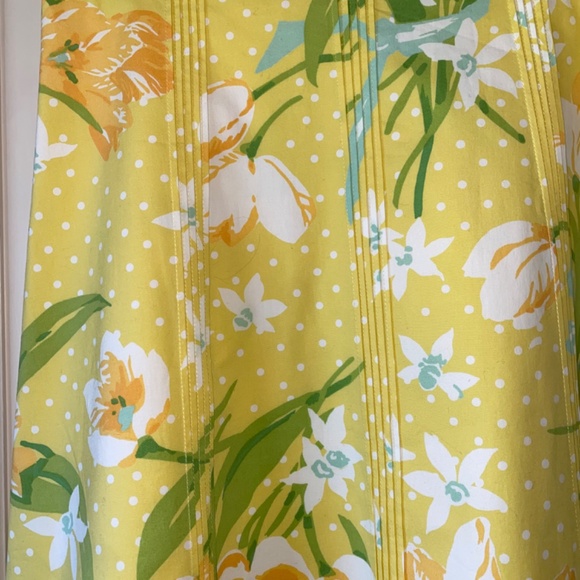Elevenses Anthropologie Flared Sz 4 Yellow Multicolor Floral Mini Pleated Skirt - Picture 2 of 12